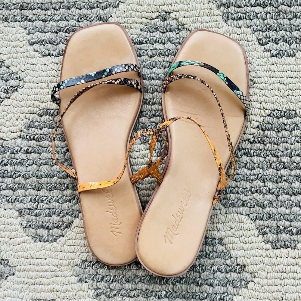 Madewell Lyra Slide Sandal Snake Print, Size 5.5